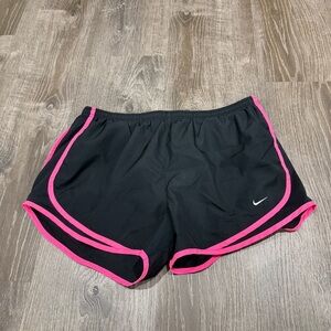 Nike Black and Pink Dri-Fit Running Shorts